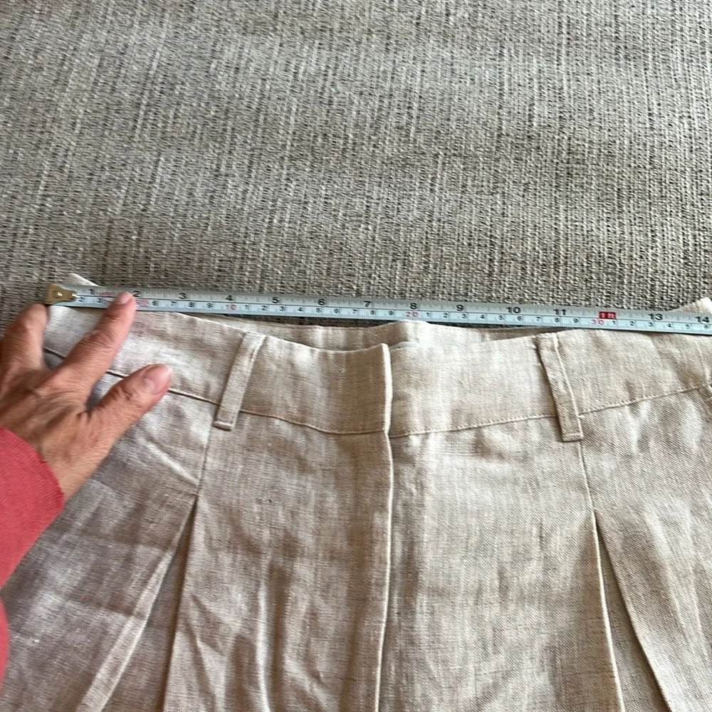 Reformation Asher linen pants wide leg chino oatmeal size 6 NWT